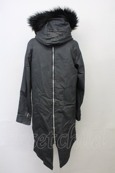 画像2: CIVARIZE / Arsenalファー付きコーティングモッズコート 46 ブラック T-25-02-20-014-CI-ou-YM-ZT-M108 (2)