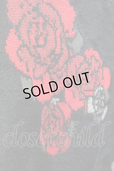 画像4: CIVARIZE / ローズジャガードモヘアニットソー 44 ブラックｘレッド T-25-02-20-002-CI-to-YM-ZT001 (4)