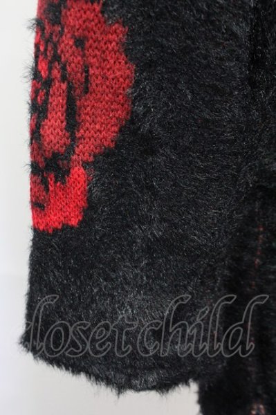 画像5: CIVARIZE / ローズジャガードモヘアニットソー 44 ブラックｘレッド T-25-02-20-002-CI-to-YM-ZT001 (5)