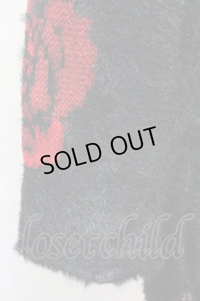 画像5: CIVARIZE / ローズジャガードモヘアニットソー 44 ブラックｘレッド T-25-02-20-002-CI-to-YM-ZT001 (5)