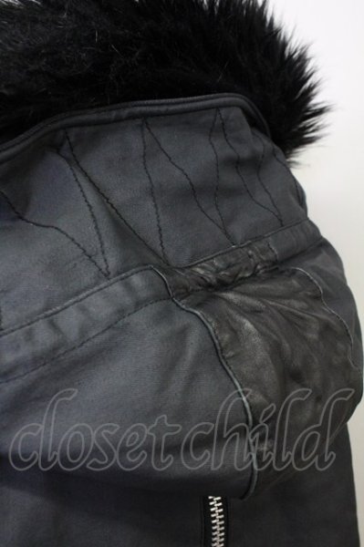 画像16: CIVARIZE / Arsenalファー付きコーティングモッズコート 46 ブラック T-25-02-20-014-CI-ou-YM-ZT-M108 (16)