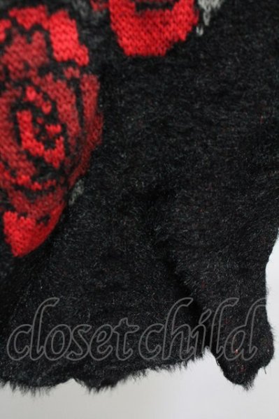 画像6: CIVARIZE / ローズジャガードモヘアニットソー 44 ブラックｘレッド T-25-02-20-002-CI-to-YM-ZT001 (6)