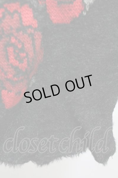 画像6: CIVARIZE / ローズジャガードモヘアニットソー 44 ブラックｘレッド T-25-02-20-002-CI-to-YM-ZT001 (6)