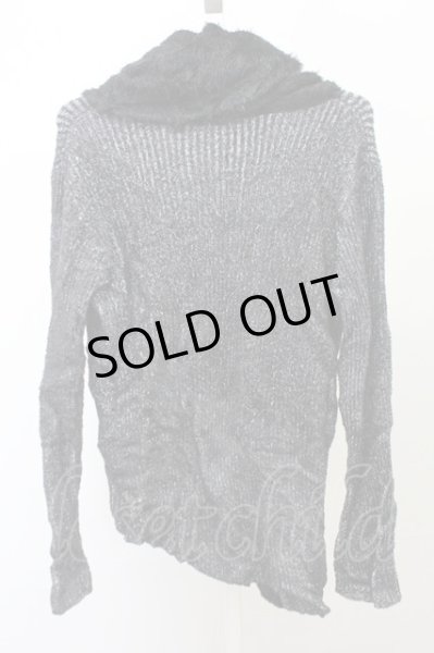 画像2: CIVARIZE / フェザーヤーン切り替えアシンメトリードレープニットソー 46 ミックス（ブラック） T-25-02-20-003-CI-to-YM-ZT (2)