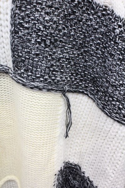 画像4: CIVARIZE / パッチワーク風ビッグプルオーバーニット F オフホワイト T-25-02-20-001-CI-to-YM-ZT001 (4)