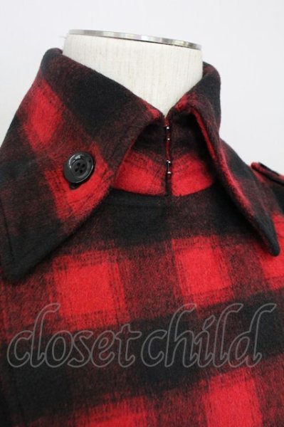 画像4: CIVARIZE / バイカラーメルトントレンチコート 46 ブラックｘレッド T-25-02-20-008-CI-ou-YM-ZT-M109 (4)