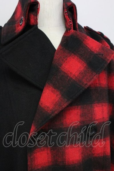 画像6: CIVARIZE / バイカラーメルトントレンチコート 46 ブラックｘレッド T-25-02-20-008-CI-ou-YM-ZT-M109 (6)