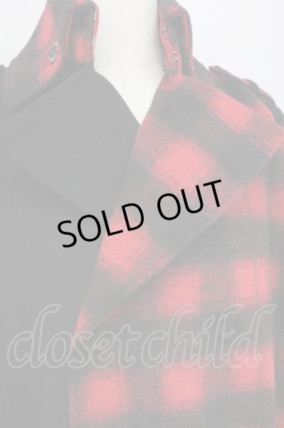 画像6: CIVARIZE / バイカラーメルトントレンチコート 46 ブラックｘレッド T-25-02-20-008-CI-ou-YM-ZT-M109 (6)