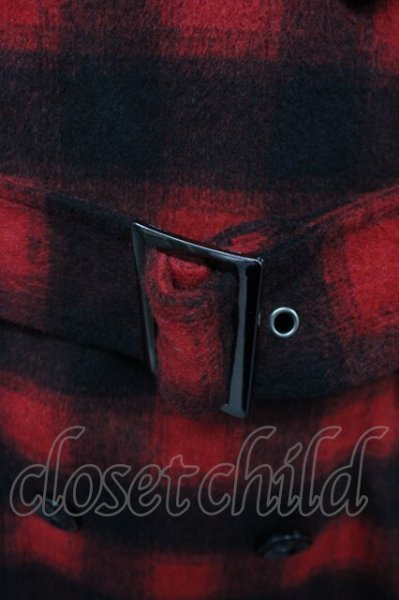 画像8: CIVARIZE / バイカラーメルトントレンチコート 46 ブラックｘレッド T-25-02-20-008-CI-ou-YM-ZT-M109 (8)