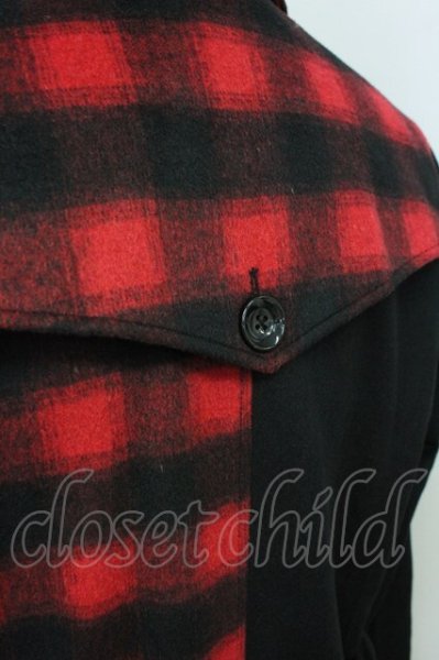 画像10: CIVARIZE / バイカラーメルトントレンチコート 46 ブラックｘレッド T-25-02-20-008-CI-ou-YM-ZT-M109 (10)