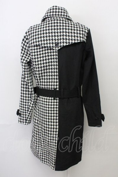 画像2: CIVARIZE / バイカラーメルトントレンチコート 44 ブラックｘホワイト T-25-02-20-011-CI-ou-YM-ZT-M108 (2)