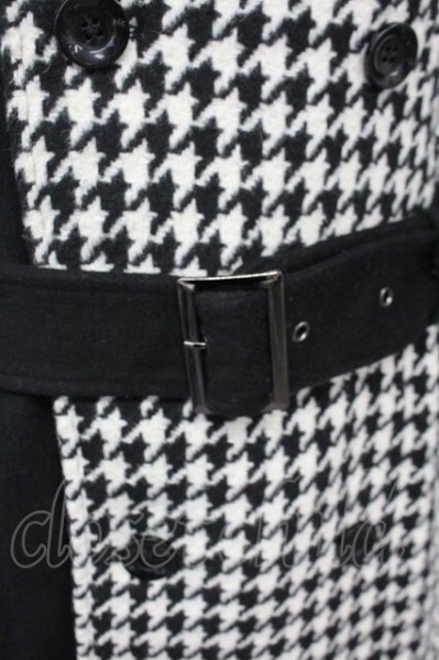画像4: CIVARIZE / バイカラーメルトントレンチコート 44 ブラックｘホワイト T-25-02-20-011-CI-ou-YM-ZT-M108 (4)