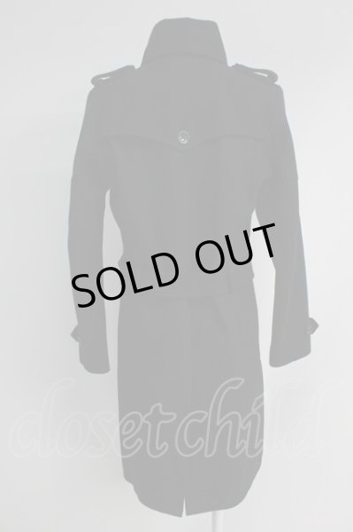 画像2: CIVARIZE / Narrowメルトントレンチコート 44 ブラック T-25-03-03-015-CI-ou-YM-ZT-M019 (2)