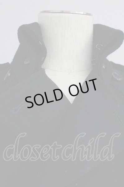 画像5: CIVARIZE / Narrowメルトントレンチコート 44 ブラック T-25-03-03-015-CI-ou-YM-ZT-M019 (5)