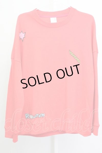 画像1: maxsix / ボアパッチニットプルオーバー  レッド T-25-03-03-003-ma-to-YM-ZT251 (1)