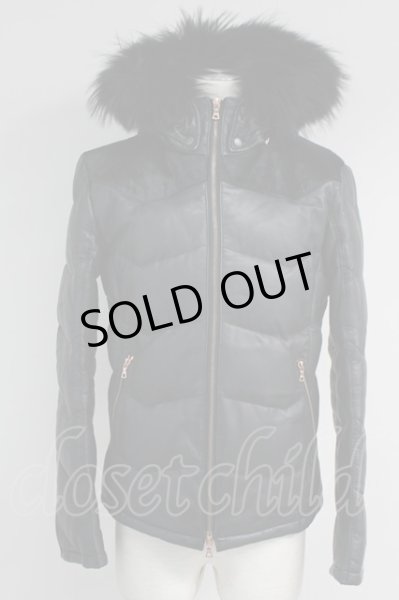 画像1: TORNADO MART / リアルファー付き切り替えレザーダウン M ブラック T-25-03-03-016-TO-ou-YM-ZT-ML031 (1)