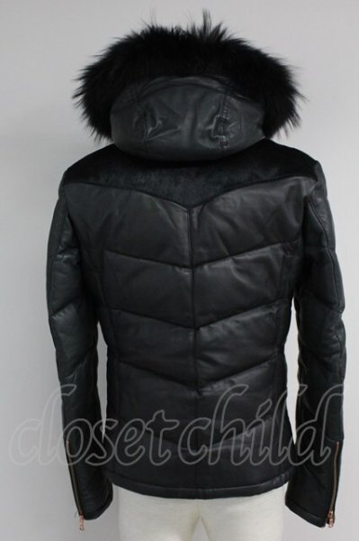 画像2: TORNADO MART / リアルファー付き切り替えレザーダウン M ブラック T-25-03-03-016-TO-ou-YM-ZT-ML031 (2)