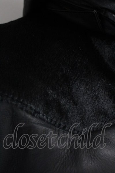 画像6: TORNADO MART / リアルファー付き切り替えレザーダウン M ブラック T-25-03-03-016-TO-ou-YM-ZT-ML031 (6)