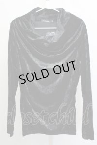 CIVARIZE / Vile　チェーン付ベロアドレープトップス 44 ブラック T-25-03-03-006-CI-to-YM-ZT
