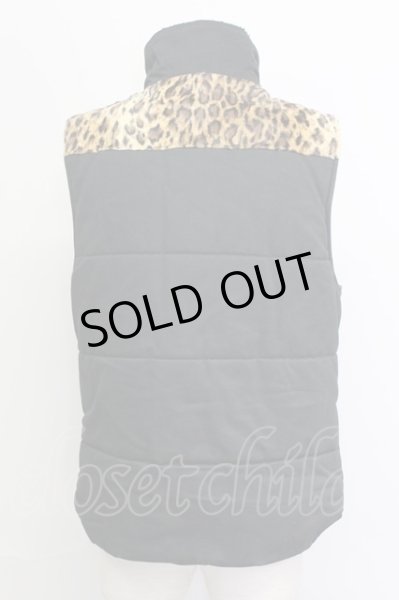 画像2: EGO TRIPPING / レオパード切替中綿ベスト L ブラック T-25-03-03-011-EG-ja-YM-ZT-M019 (2)