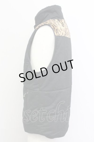 画像3: EGO TRIPPING / レオパード切替中綿ベスト L ブラック T-25-03-03-011-EG-ja-YM-ZT-M019 (3)