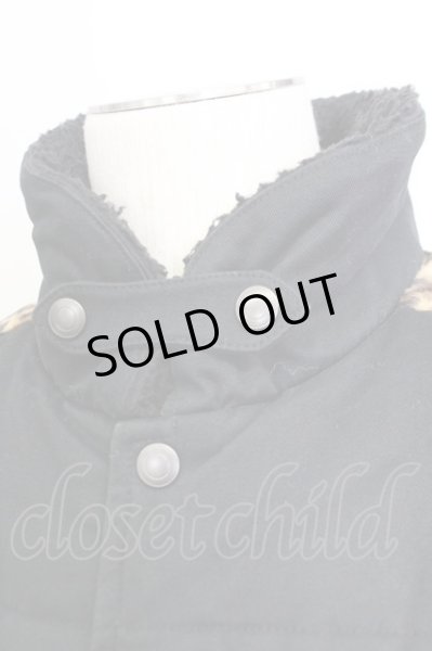 画像4: EGO TRIPPING / レオパード切替中綿ベスト L ブラック T-25-03-03-011-EG-ja-YM-ZT-M019 (4)