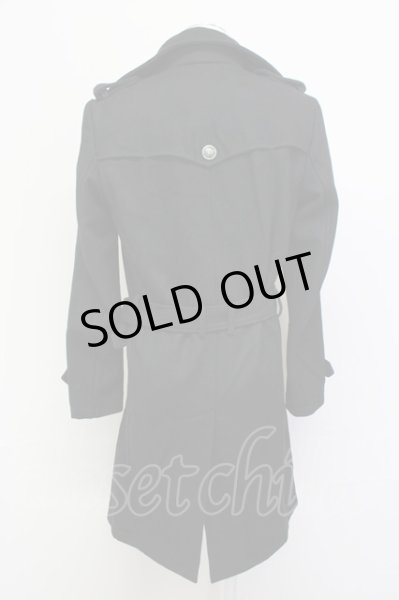 画像2: CIVARIZE / メルトンロングトレンチコート 46 ブラック T-25-03-06-013-CI-ou-YM-ZT-M111 (2)