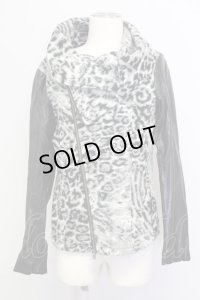 CIVARIZE / Engrose ゴートレザー切り替えライダースジャケット 46 グレーｘブラック T-25-03-06-010-CI-ou-YM-ZT
