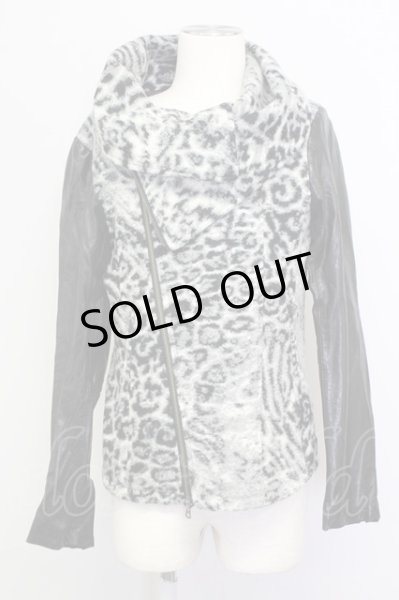 画像1: CIVARIZE / Engrose ゴートレザー切り替えライダースジャケット 46 グレーｘブラック T-25-03-06-010-CI-ou-YM-ZT (1)