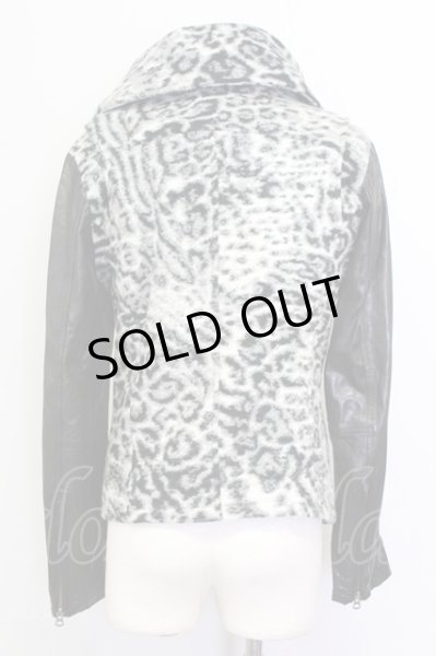 画像2: CIVARIZE / Engrose ゴートレザー切り替えライダースジャケット 46 グレーｘブラック T-25-03-06-010-CI-ou-YM-ZT (2)