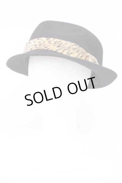 画像1: NEW ERA / キャップ.レオパードラベル中折ハット XL ブラックｘブラウン T-25-04-22-001-NE-0-YM-ZT134 (1)