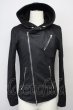 画像1: JOHNNY WOLF / パーカー.JOHNNY STAR-LEATHER LOOK　ライダース ビッグフード 1 ブラック T-25-04-22-002-JO-to-YM-ZT (1)