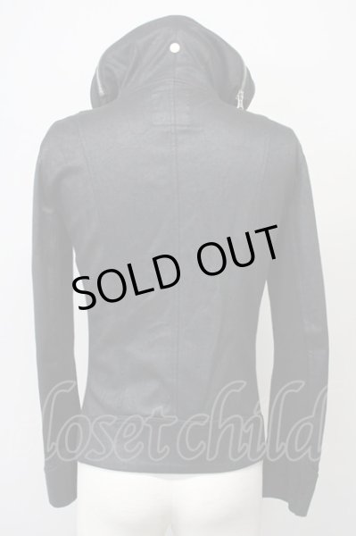 画像2: JOHNNY WOLF / パーカー.JOHNNY STAR-LEATHER LOOK　ライダース ビッグフード 1 ブラック T-25-04-22-002-JO-to-YM-ZT (2)