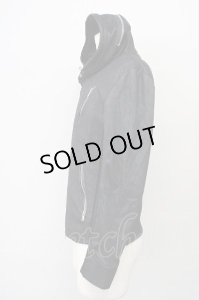 画像3: JOHNNY WOLF / パーカー.JOHNNY STAR-LEATHER LOOK　ライダース ビッグフード 1 ブラック T-25-04-22-002-JO-to-YM-ZT (3)