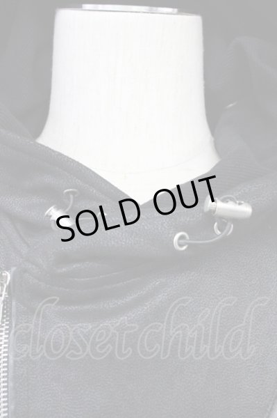 画像4: JOHNNY WOLF / パーカー.JOHNNY STAR-LEATHER LOOK　ライダース ビッグフード 1 ブラック T-25-04-22-002-JO-to-YM-ZT (4)