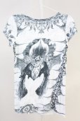 画像2: IFSIXWASNINE / BEDROCK-4HSC Tシャツ 0（レディース） ホワイトｘブルー系 T-25-06-19-018-IF-ts-YM-ZT (2)