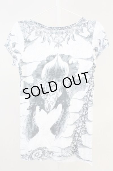 画像2: IFSIXWASNINE / BEDROCK-4HSC Tシャツ 0（レディース） ホワイトｘブルー系 T-25-06-19-018-IF-ts-YM-ZT190 (2)