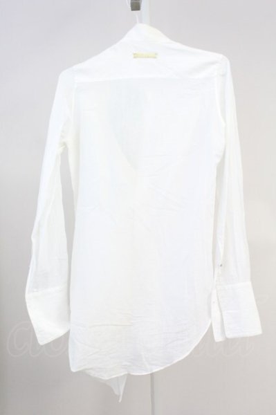 画像2: IFSIXWASNINE / TXS/G　アシンメトリーシャツ 0（レディース） ホワイトｘアイボリー T-25-06-19-031-IF-sh-YM-ZT327 (2)