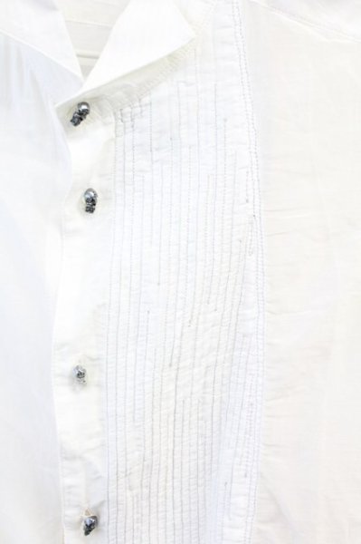 画像4: IFSIXWASNINE / TXS/G　アシンメトリーシャツ 0（レディース） ホワイトｘアイボリー T-25-06-19-031-IF-sh-YM-ZT327 (4)