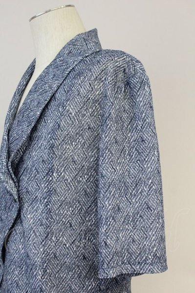 画像3: TORNADO MART / アシンメトリー半袖ドレープカーディガン  ブルー T-25-06-19-037-TO-to-YM-ZT328 (3)