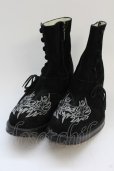 画像1: Hiromu Takahara / エンブロイダリースウェードブーツ 41 1/2（約27.5cm) ブラック T-25-06-19-039-Hi-sho-YM-ZT (1)
