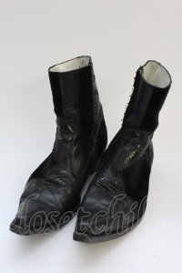 Hiromu Takahara / パッチワークレザーショートブーツ 42（約27cm) ブラック T-25-06-19-040-Hi-sho-YM-ZT-S006