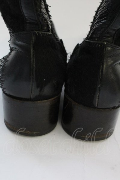 画像5: Hiromu Takahara / パッチワークレザーショートブーツ 42（約27cm) ブラック T-25-06-19-040-Hi-sho-YM-ZT-S006 (5)