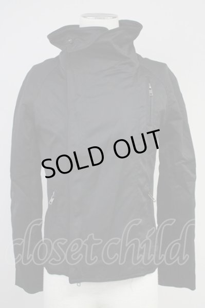 画像1: Xfrm / GALLERY スタンドネックナイロンライダースジャケット M ブラック T-25-06-27-019-Xf-ja-YM-ZT139 (1)