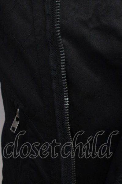 画像7: Xfrm / GALLERY スタンドネックナイロンライダースジャケット M ブラック T-25-06-27-019-Xf-ja-YM-ZT139 (7)