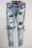 画像1: CIVARIZE / ベルトデザイン膝ZIPスキニーデニムパンツ 44 インディゴ T-25-06-27-025-CI-pa-YM-ZT (1)