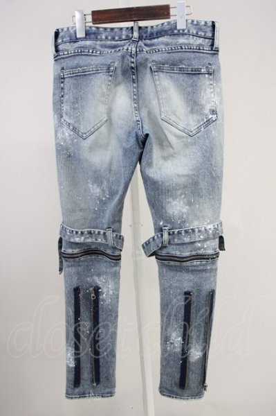 画像2: CIVARIZE / ベルトデザイン膝ZIPスキニーデニムパンツ 44 インディゴ T-25-06-27-025-CI-pa-YM-ZT140 (2)