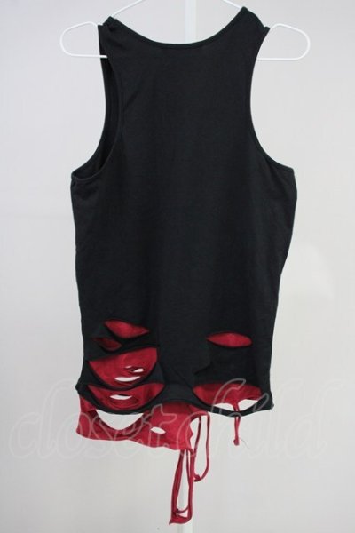 画像2: CIVARIZE / オパールダメージロングタンクトップ 44 ブラックｘレッド T-25-06-27-001-CI-to-YM-ZT