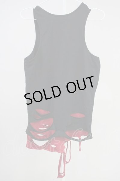 画像2: CIVARIZE / オパールダメージロングタンクトップ 44 ブラックｘレッド T-25-06-27-001-CI-to-YM-ZT042 (2)