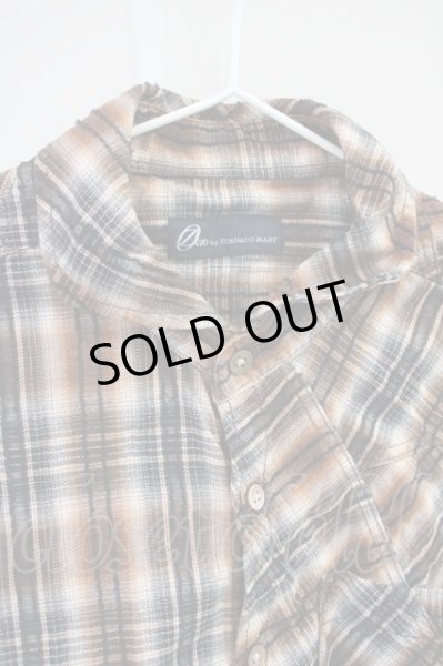 画像3: Zero by TORNADO MART / パッチワークチェックショートカラーシャツ M ブラウン T-25-06-27-004-Ze-sh-YM-ZT042 (3)